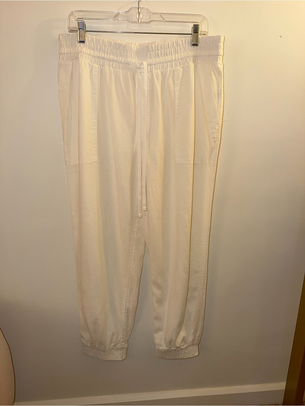 A New Day White Linen Pants Joggers
